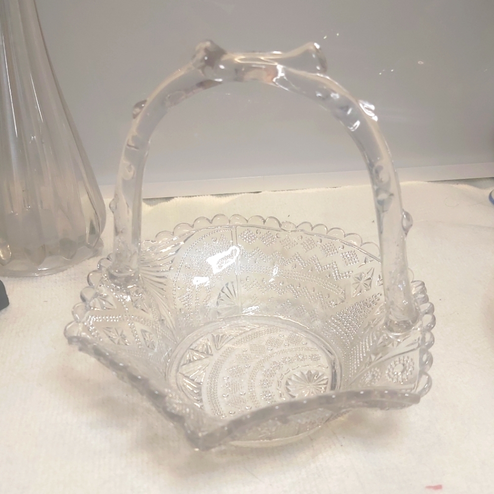 Glass Basket with Handle
